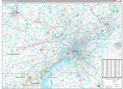 Delaware Valley Metro Area Wall Map Premium Style 2026